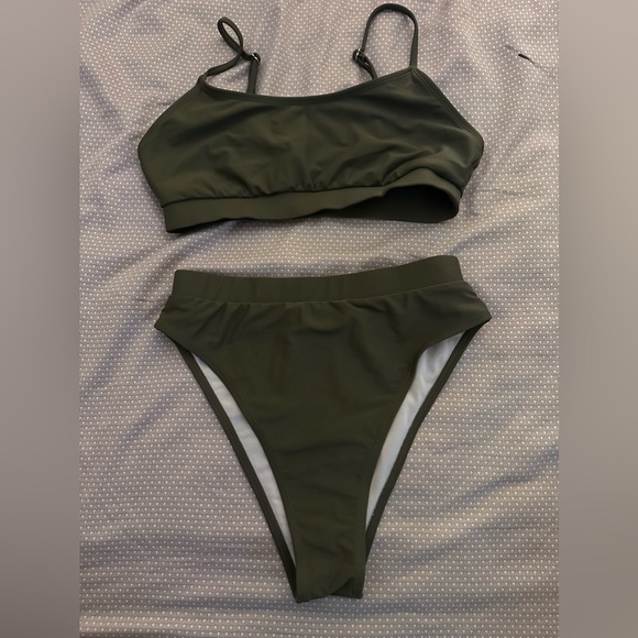 Pink Queen two piece high waist high cut swimsuit size Medium - Picture 1 of 1